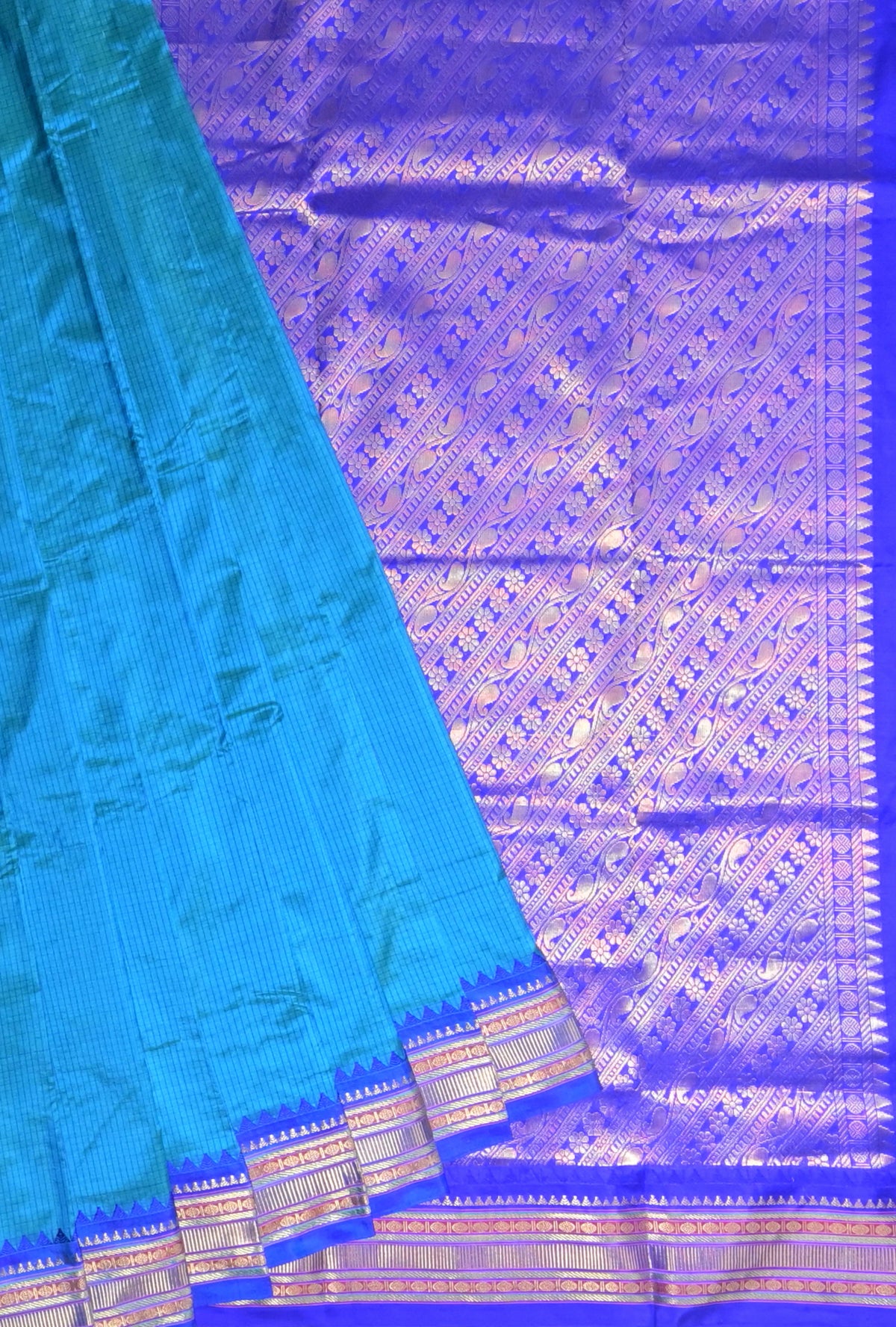 Blue Narayanpet Silk Saree