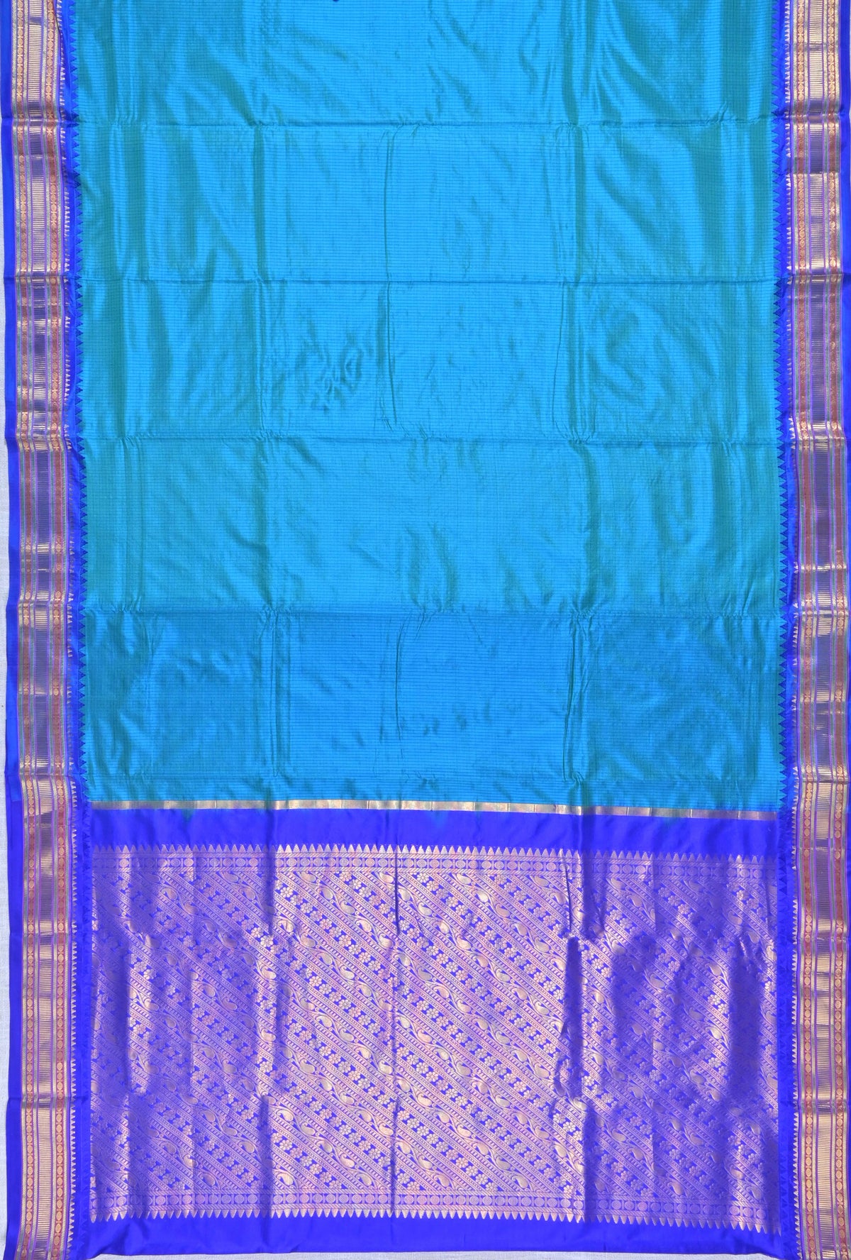 Blue Narayanpet Silk Saree