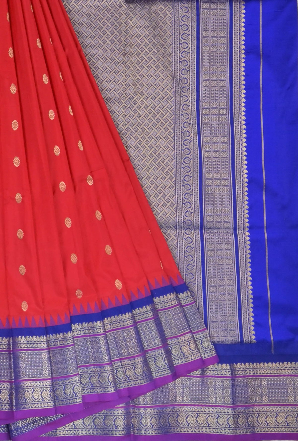 Red Narayanpet Silk Saree