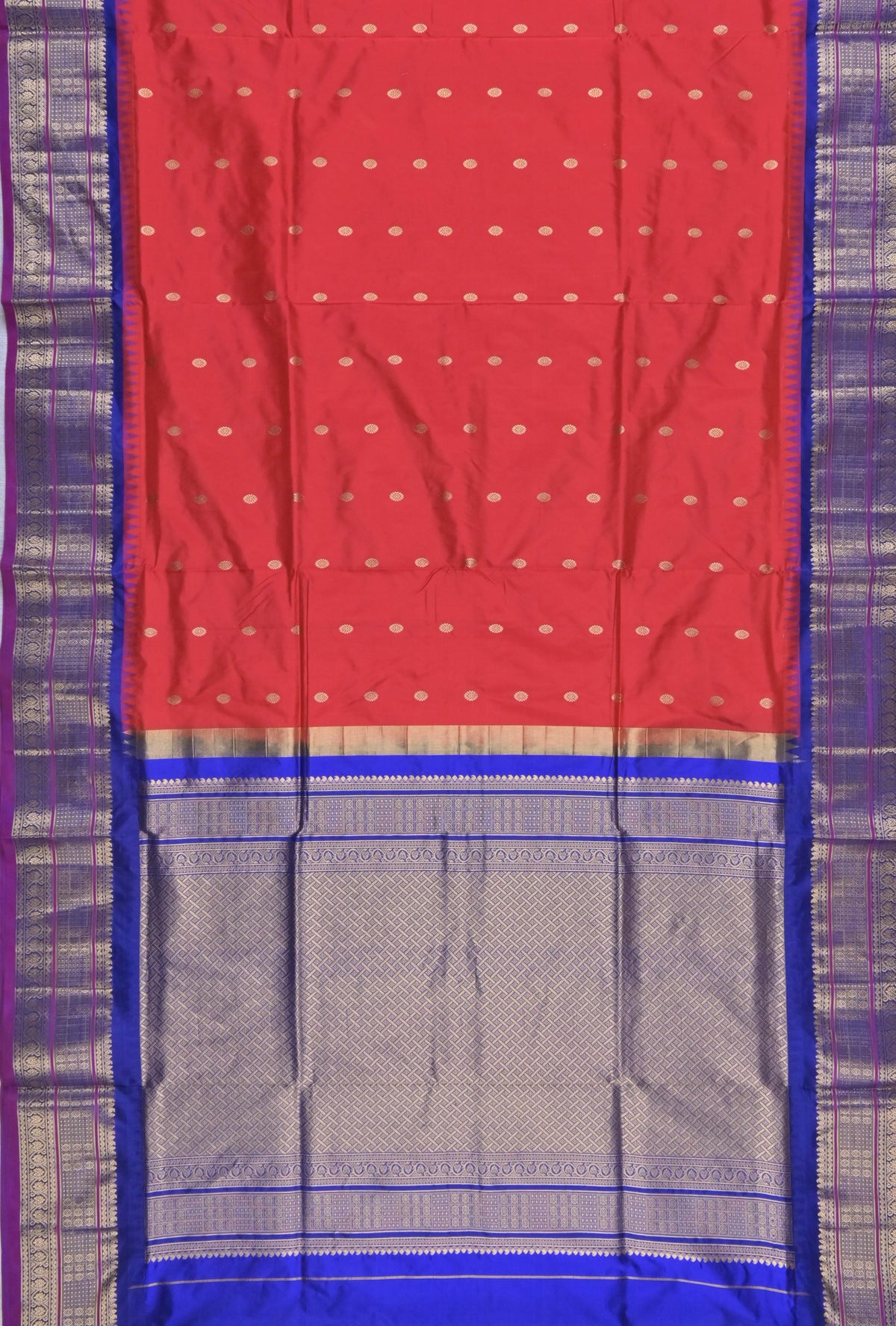 Red Narayanpet Silk Saree