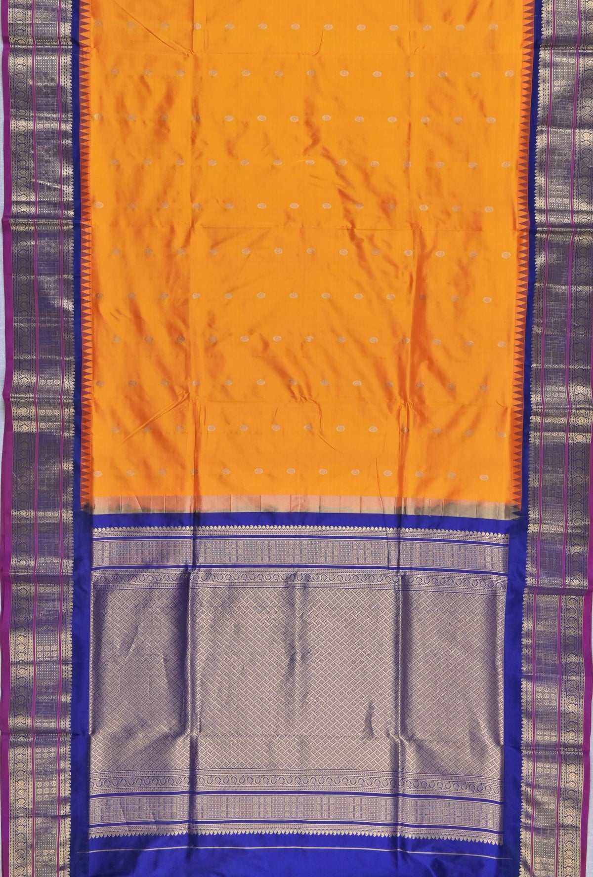 Yellow Narayanpet Silk Saree